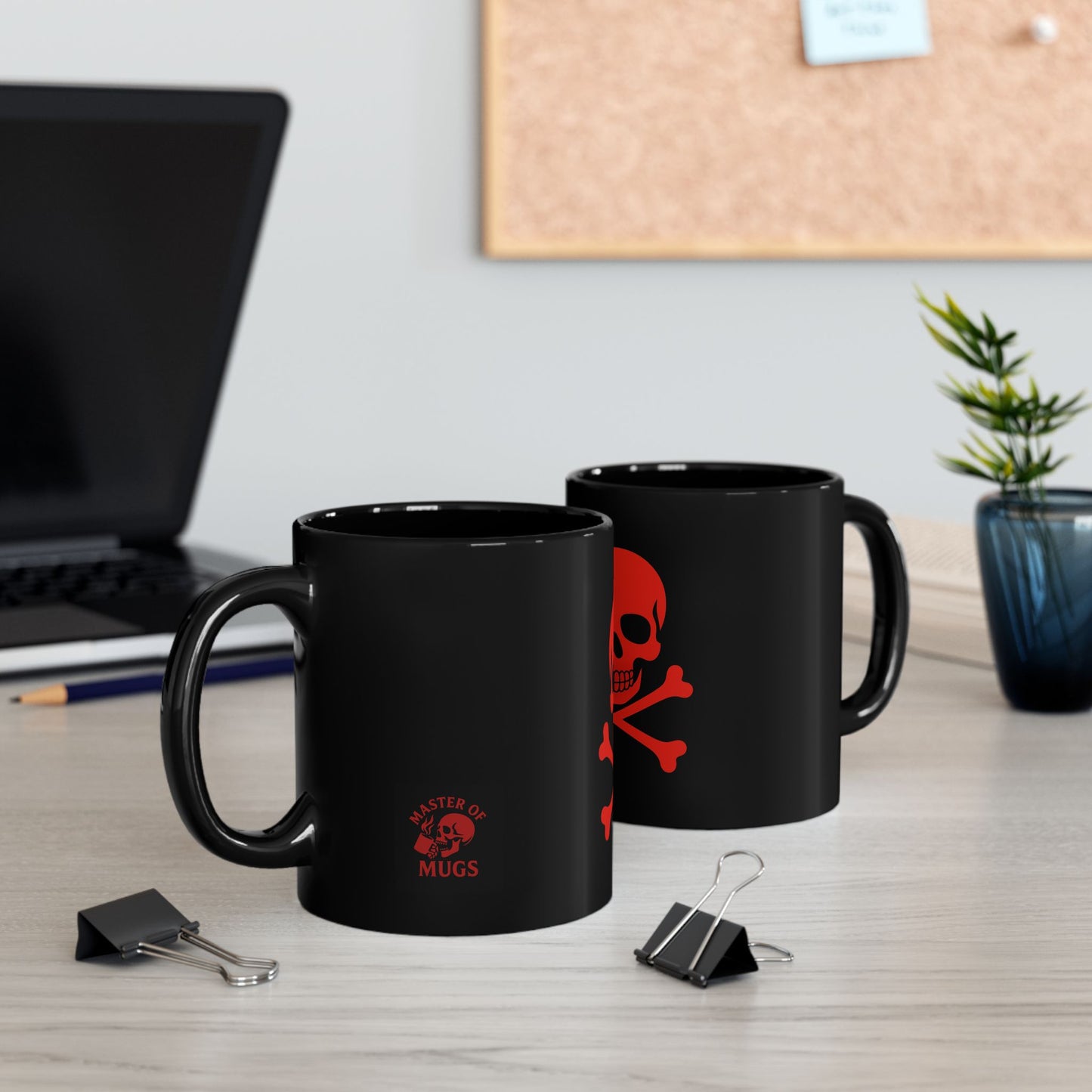 Skull and Crossbones Black Mug