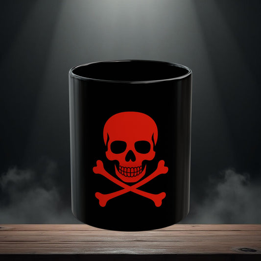 Skull and Crossbones Black Mug