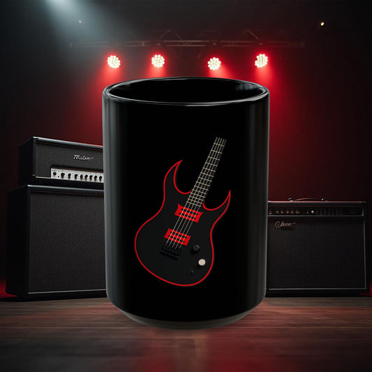 Mug with Electric Guitar Design
