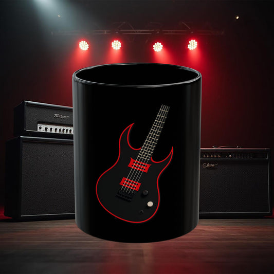 Mug with Electric Guitar Design